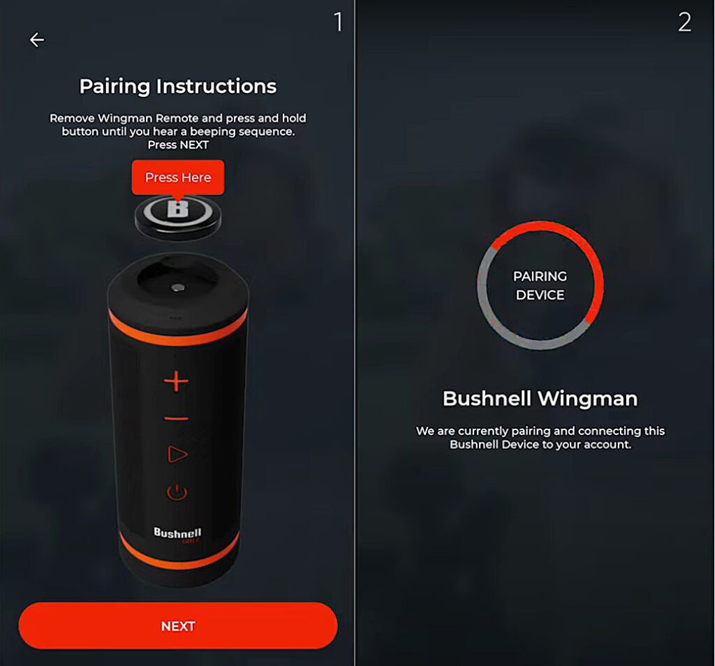 bushnell wingman pairing instructions